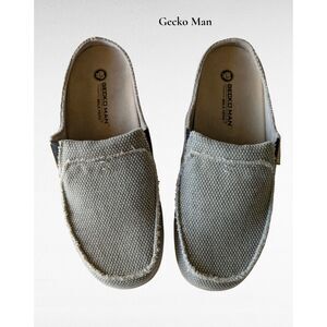 Gecko Man men's arch support canvas tweed look slippers/shoes  Sz M13